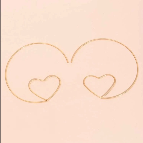 Heart Hoop Earrings - Picture 3 of 4